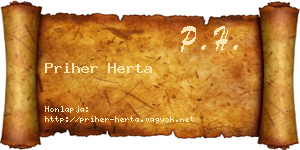 Priher Herta névjegykártya